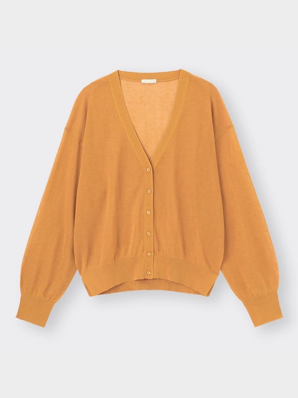 シアーサイドスリットVネックカーディガン(長袖)