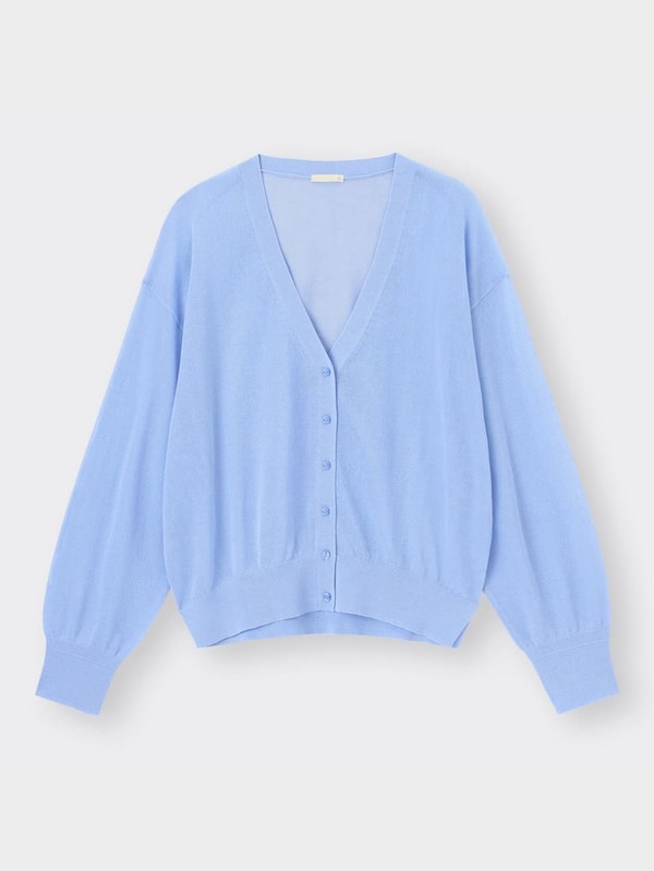 シアーサイドスリットVネックカーディガン(長袖)