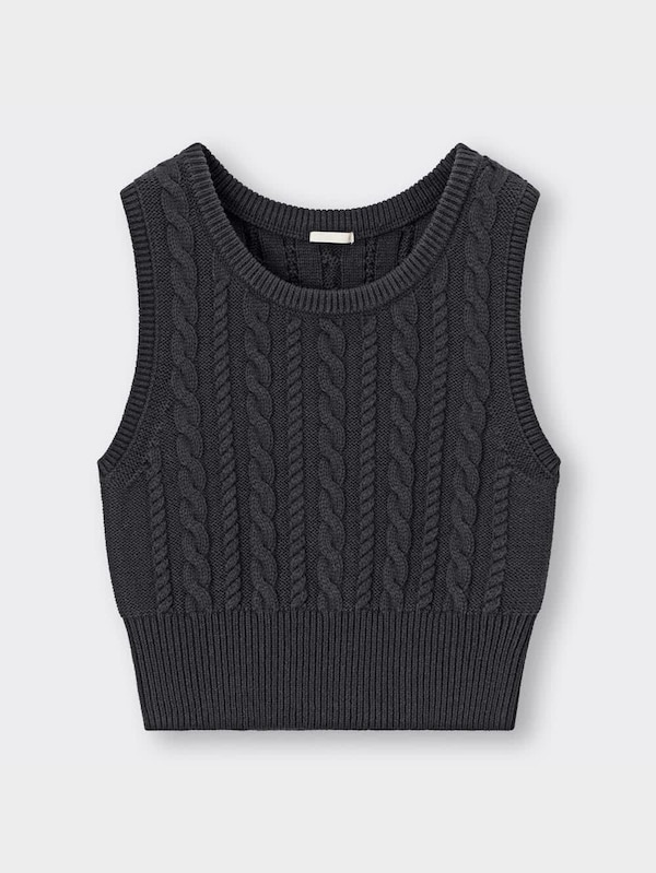 クロップドニットベストYG+X