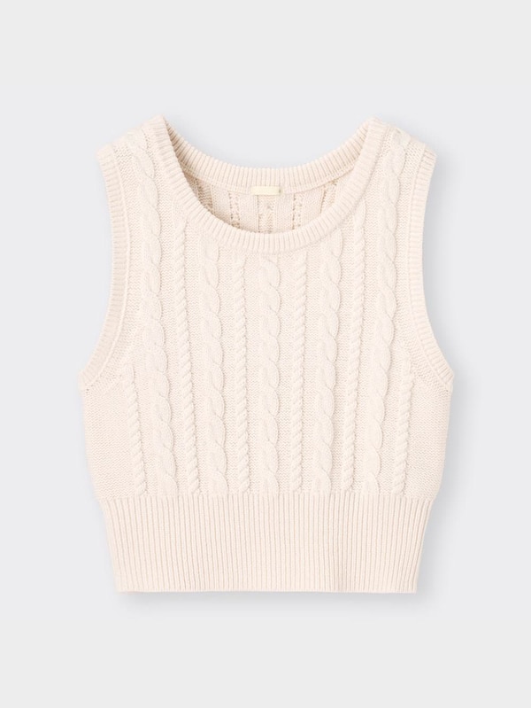 クロップドニットベストYG+X