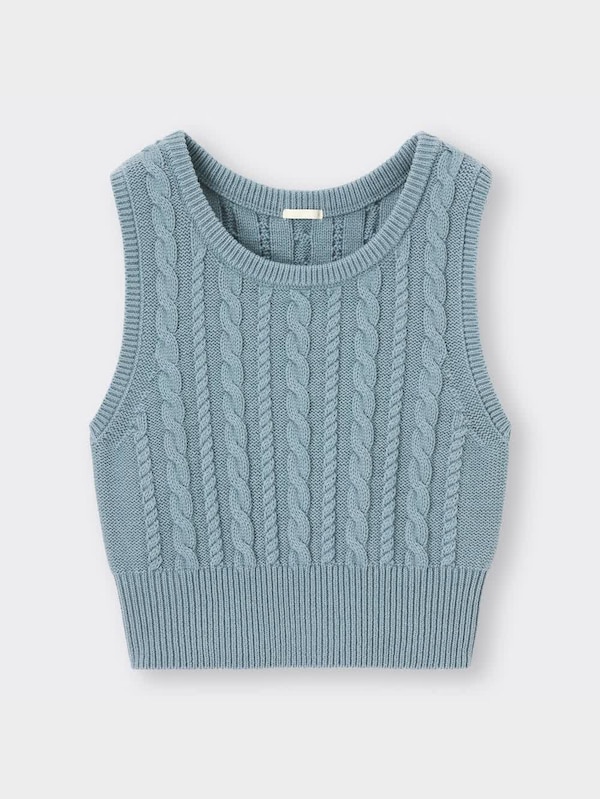 クロップドニットベストYG+X