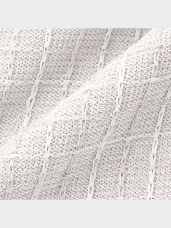 バイカラーカーディガン(半袖)(チェック)YG+E