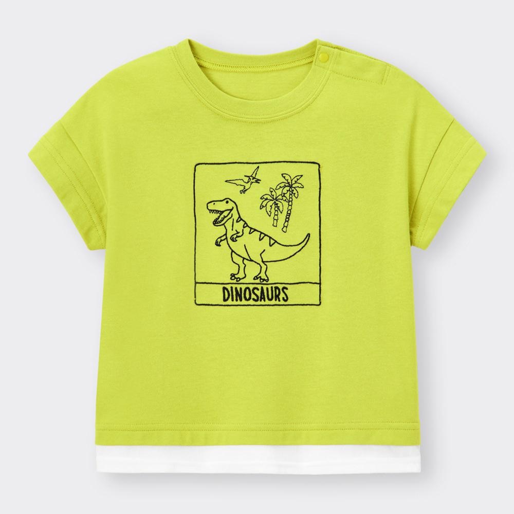 （GU）BABY(TODDLER)BOYSレイヤードT(半袖)(ダイナソー)+Eのサムネイル
