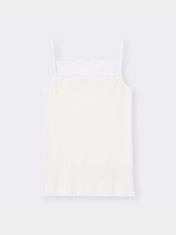   スタイルオーガニックコットンリブレースキャミソール