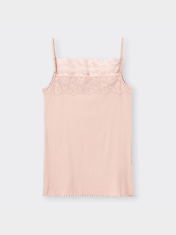 スタイルオーガニックコットンリブレースキャミソール