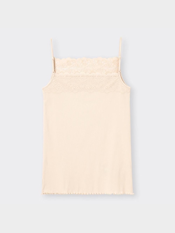 スタイルオーガニックコットンリブレースキャミソール