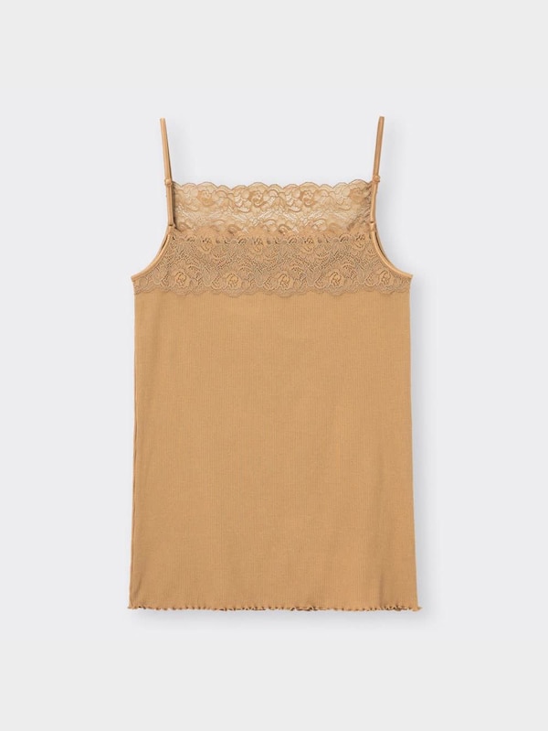 スタイルオーガニックコットンリブレースキャミソール