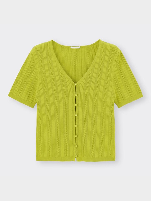 リブコンパクトカーディガン(半袖)