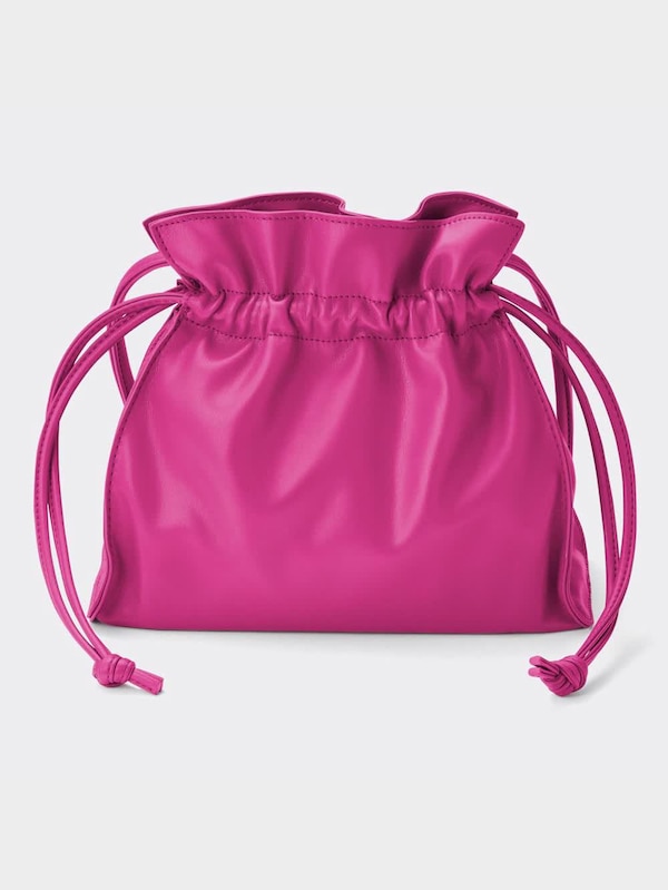 レザータッチドローストリングバッグ