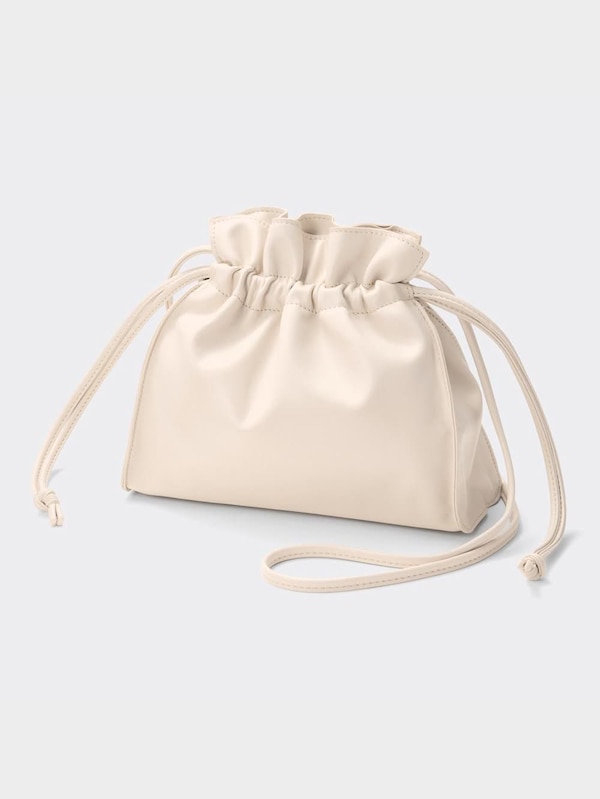 レザータッチドローストリングバッグ