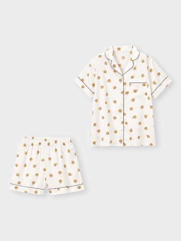サテンパジャマ(半袖&ショートパンツ)(ハンバーガー)+X