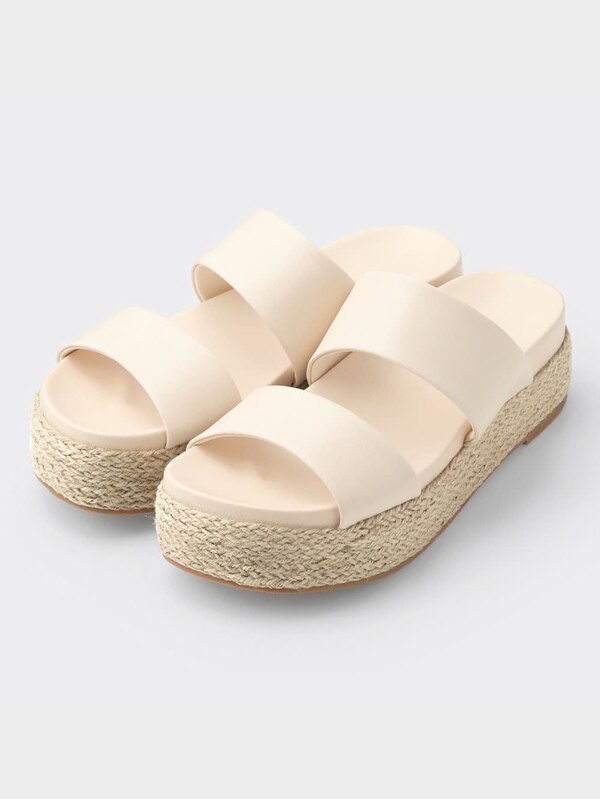 プラットフォームジュートサンダル+X