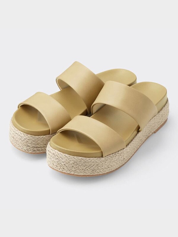 プラットフォームジュートサンダル+X