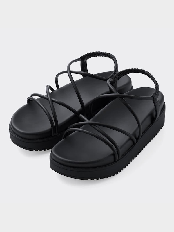 プラ�ットフォームナローストラップサンダル