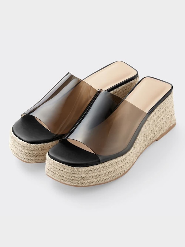 プラットフォームクリアサンダル+X