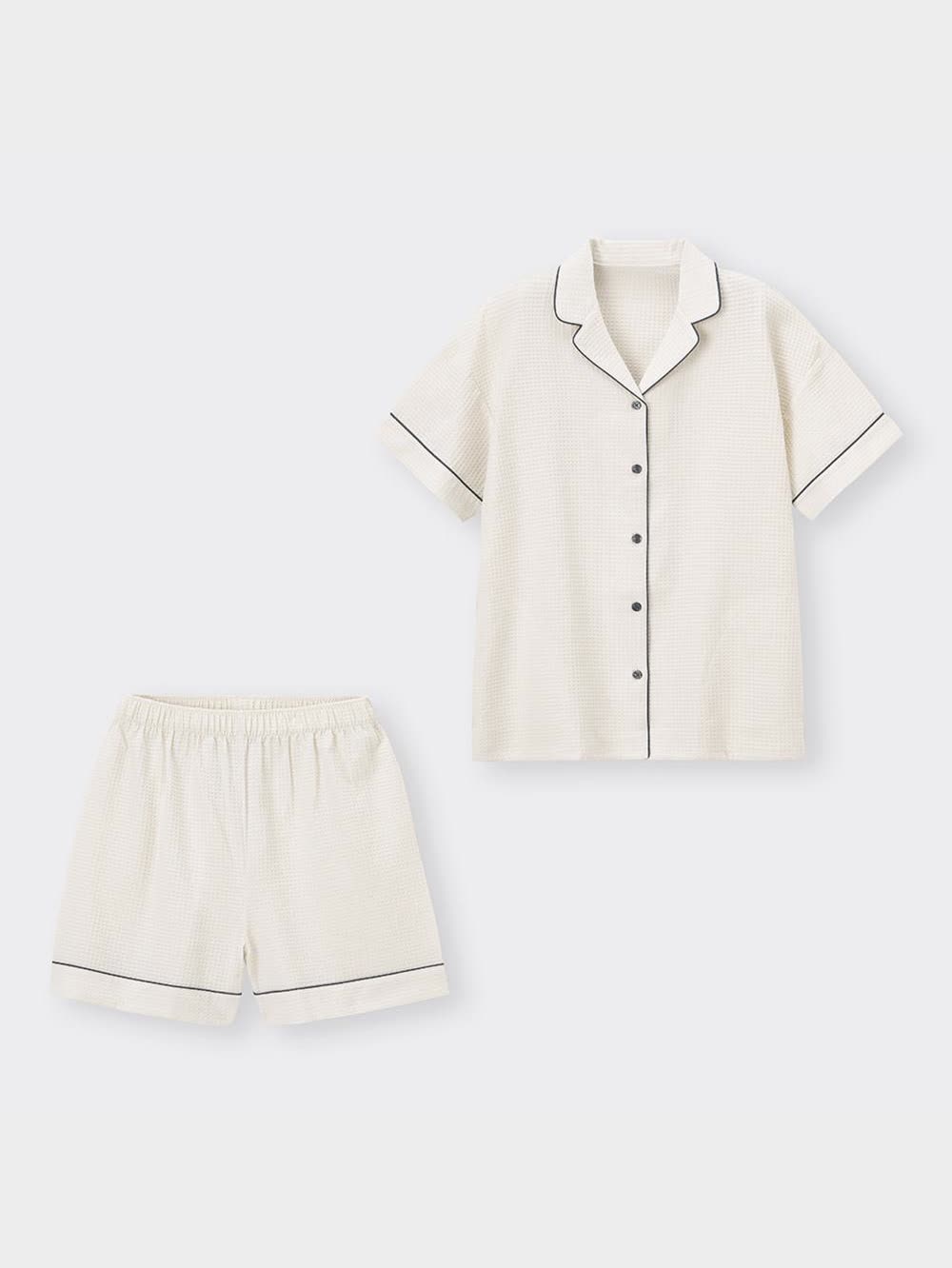 ★アン★ GU公式 | オーガニックコットンワッフルパジャマ(半袖&ショート