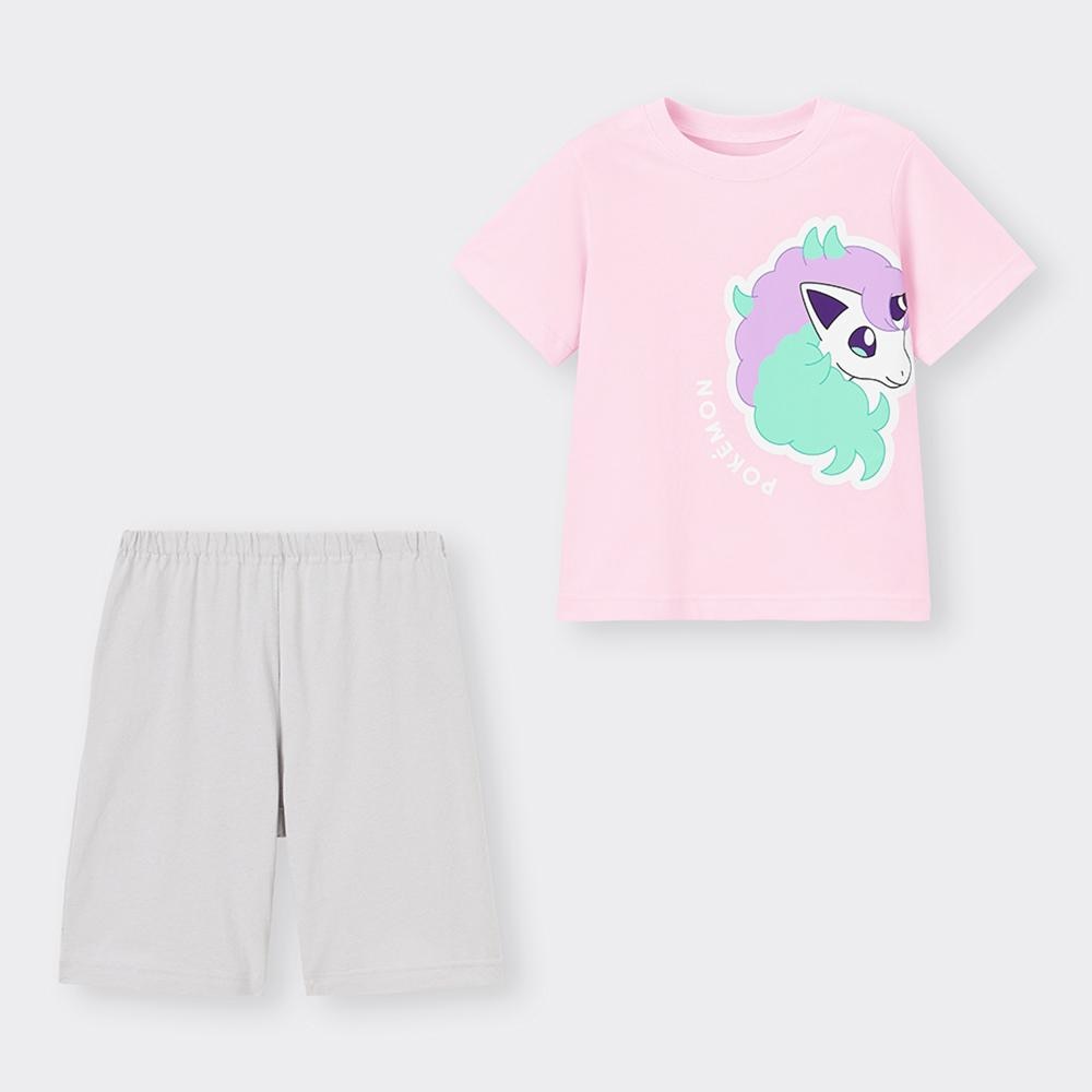 （GU）KIDS(男女兼用)ラウンジセット(半袖&ショートパンツ) Pokemon 2（ガラルポニータ）のサムネイル