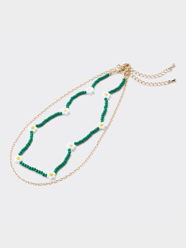 カラービーズネックレス