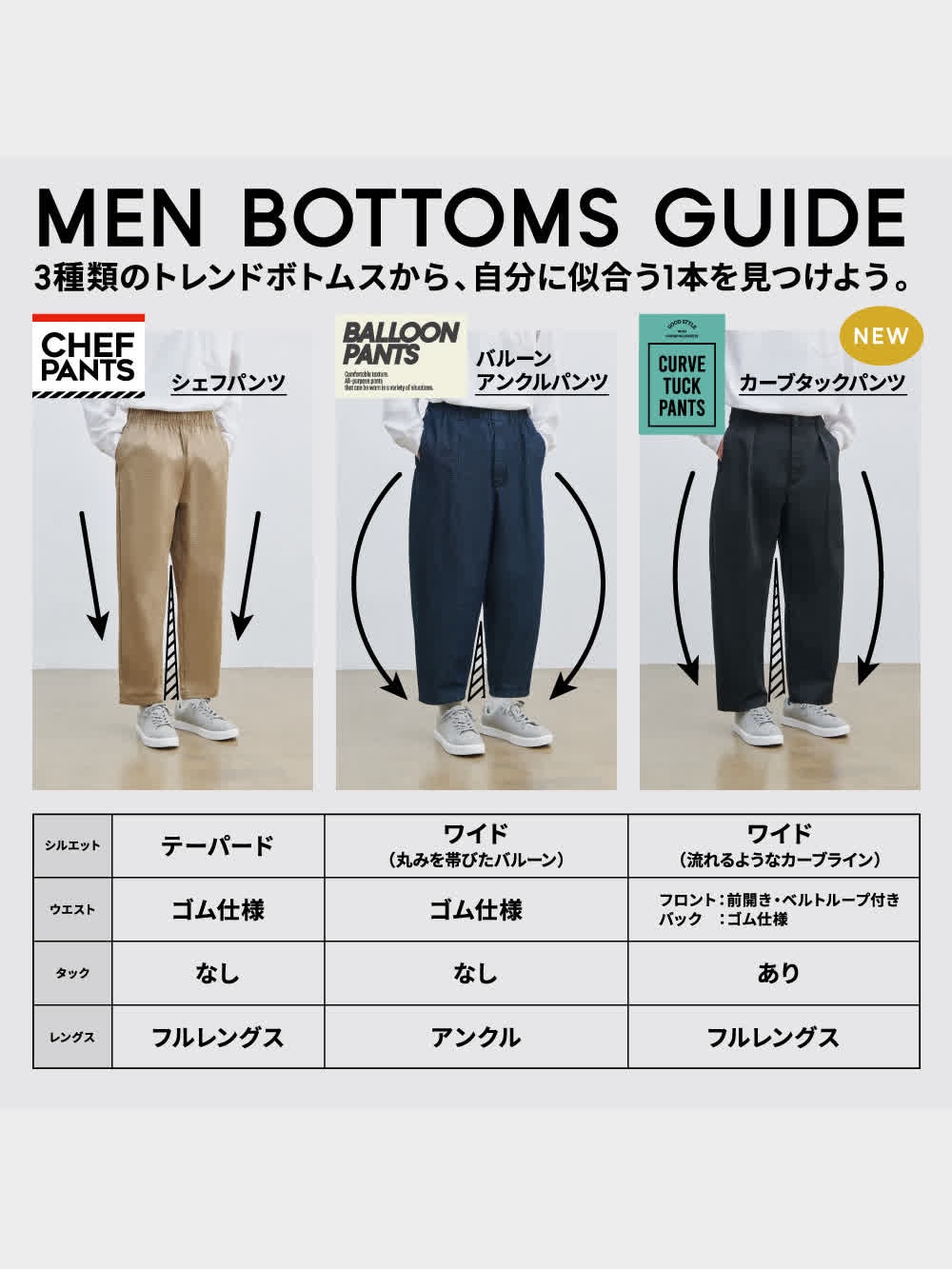 GU公式 | カーブタックパンツ