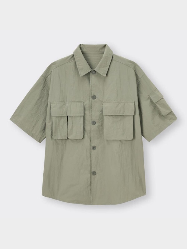 マルチポケットオーバーサイズシャツ(5分袖)NT+X