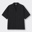オープンカラーシャツ(5分袖)-BLACK