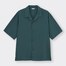 オープンカラーシャツ(5分袖)-DARK GREEN