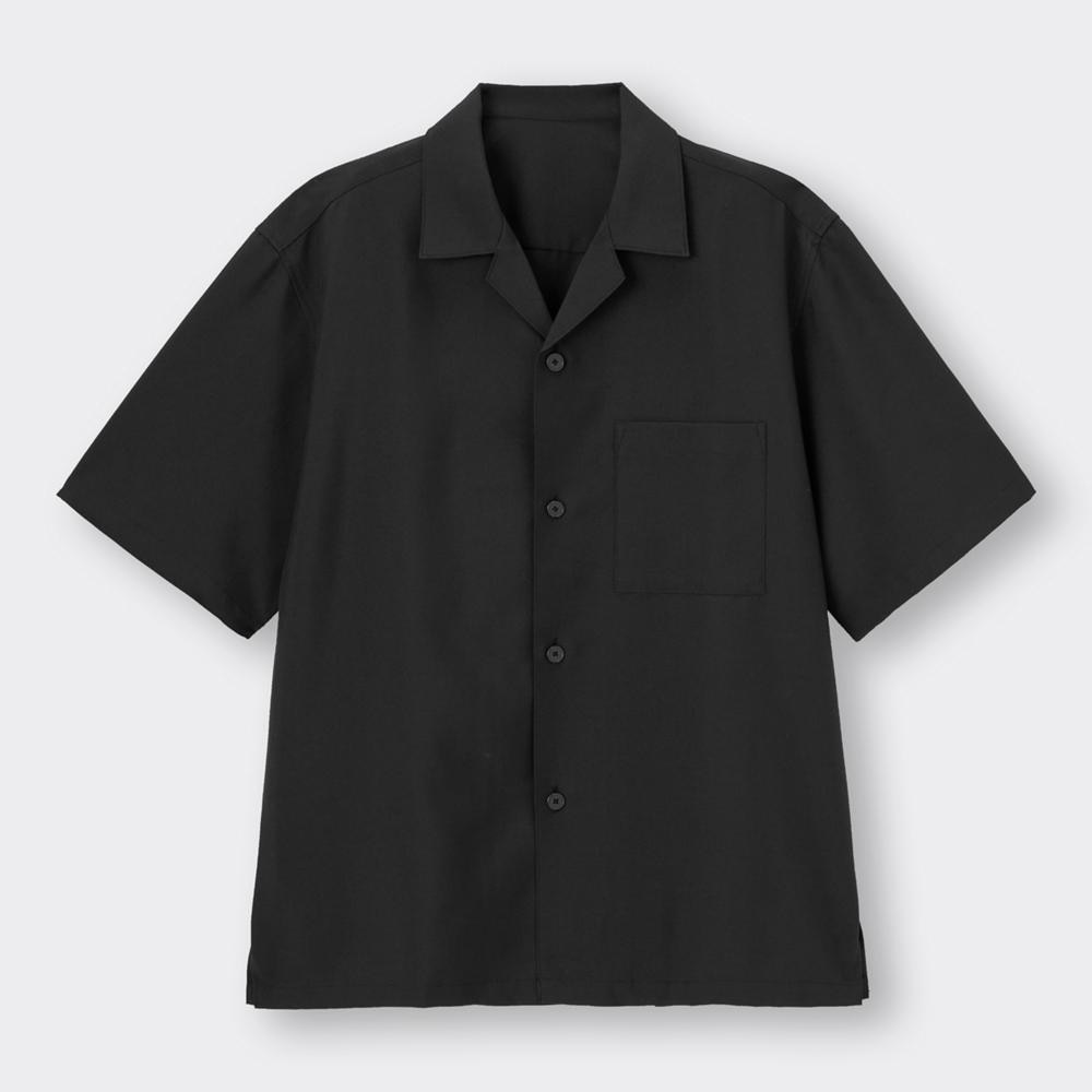 （GU）ドライリラックスフィットオープンカラーシャツ(5分袖)(セットアップ可能)