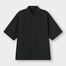 オーバーサイズワークシャツ(5分袖)-BLACK