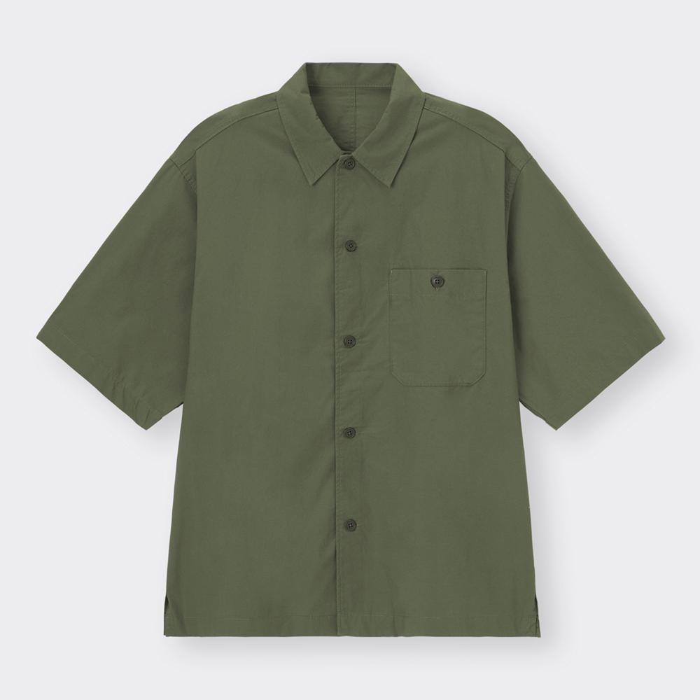 （GU）オーバーサイズワークシャツ(5分袖)