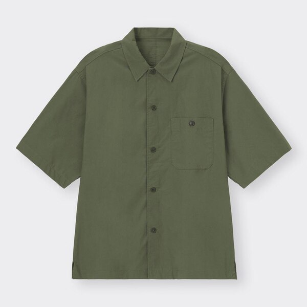 オーバーサイズワークシャツ(5分袖)-OLIVE