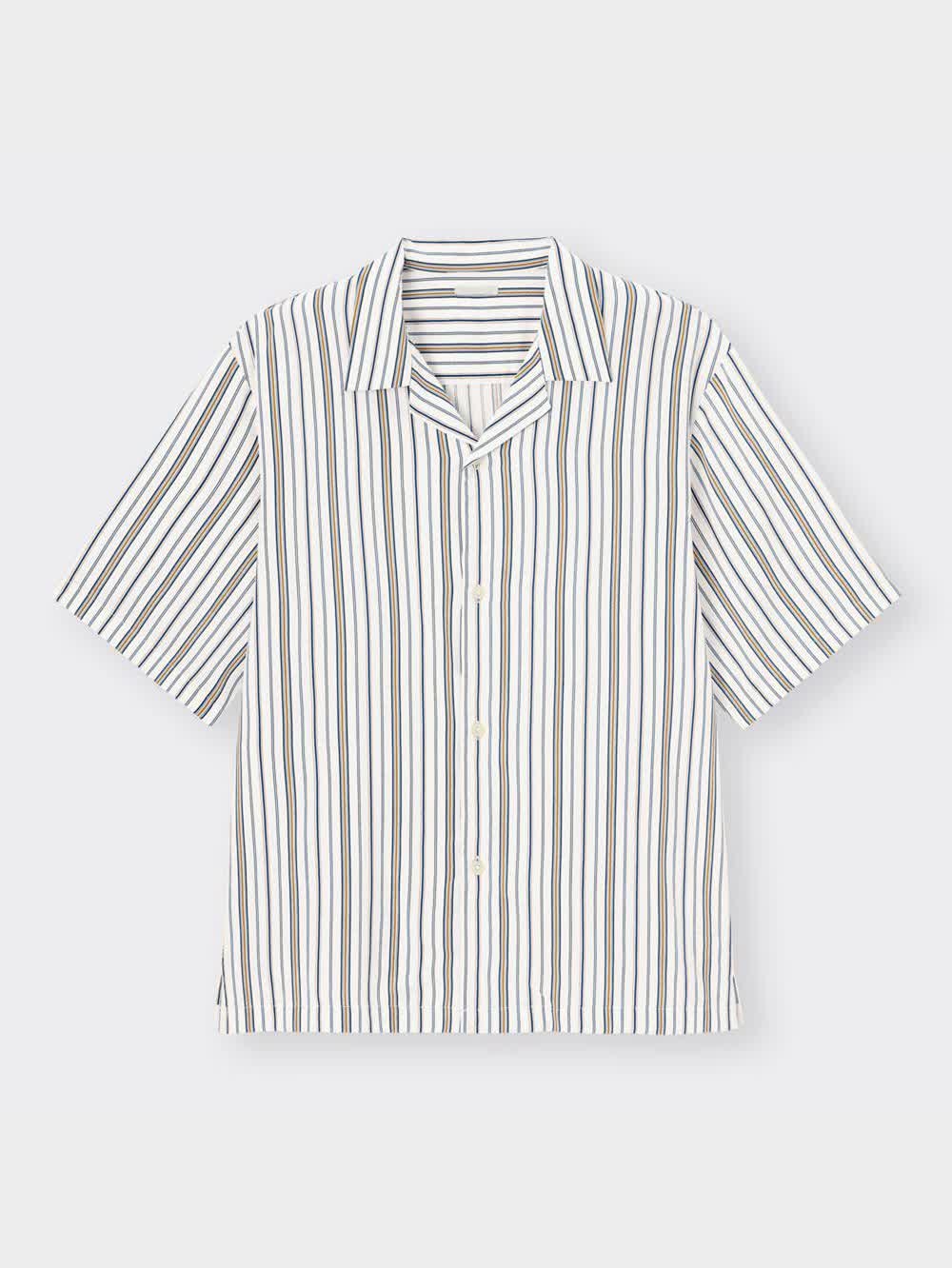 sa-tonさん専用 GU公式 | オープンカラーシャツ(5分袖)(ストライプ)