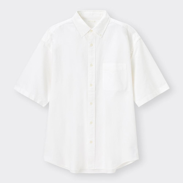 オックスフォードオーバーサイズシャツ(5分袖)-WHITE