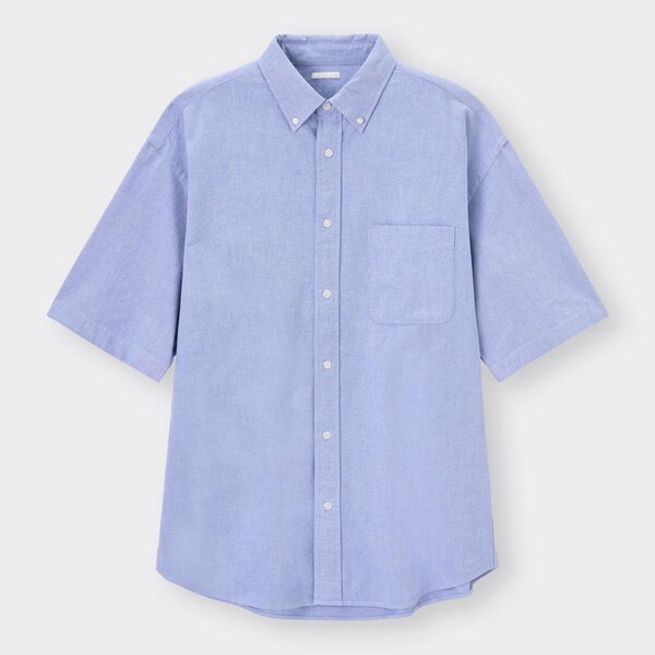 オックスフォードオーバーサイズシャツ(5分袖)-LIGHT BLUE