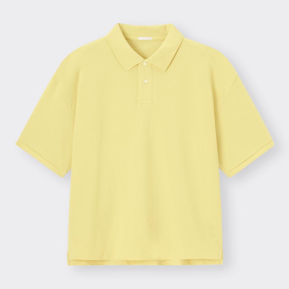 （GU）ワイドフィットポロシャツ(5分袖)NT+E
