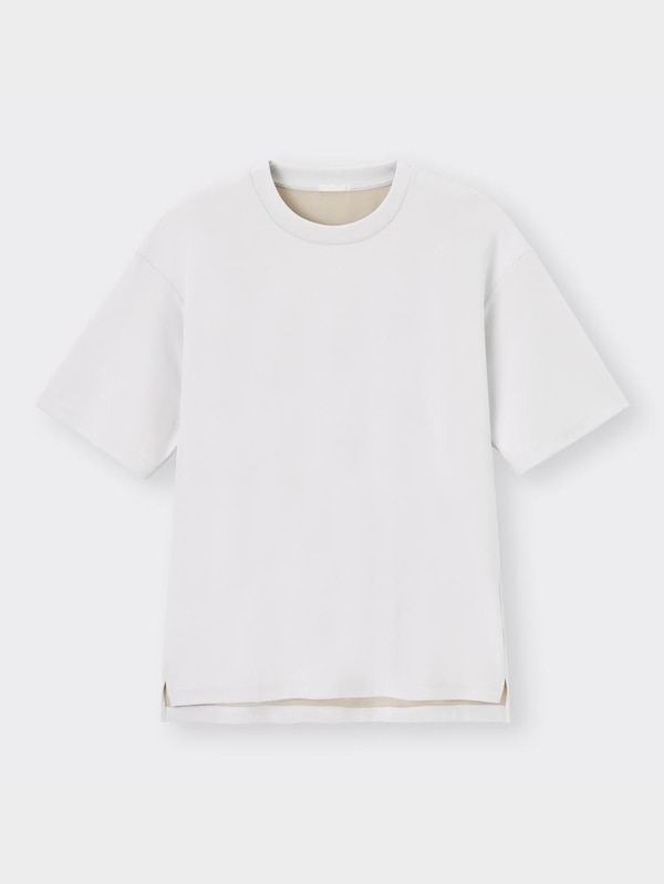 ドライダブルフェイスバイカラービッグプルオーバー5分袖NT+E