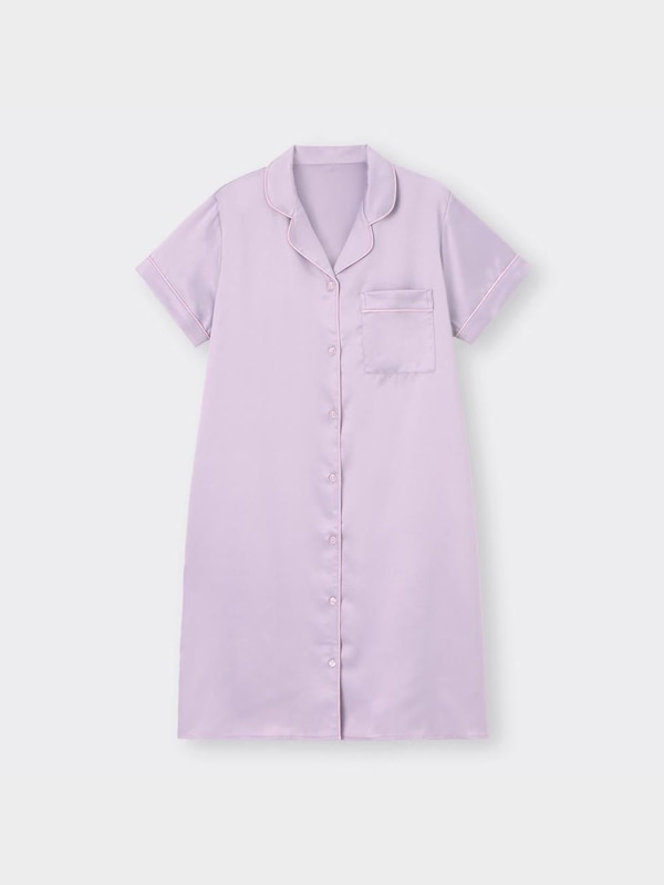 サテンパジャマワンピース(半袖)+X