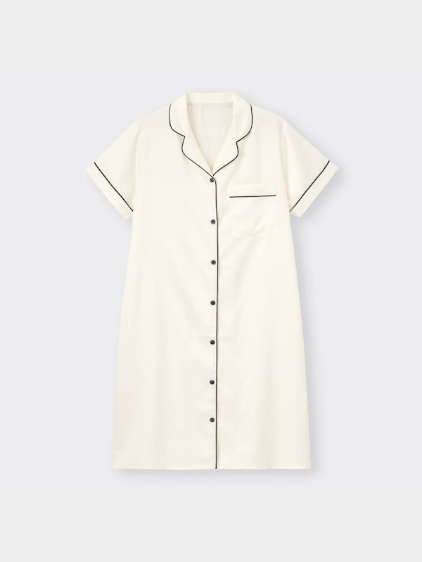 サテンパジャマワンピース(半袖)+X