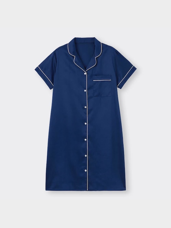 サテンパジャマワンピース(半袖)+X