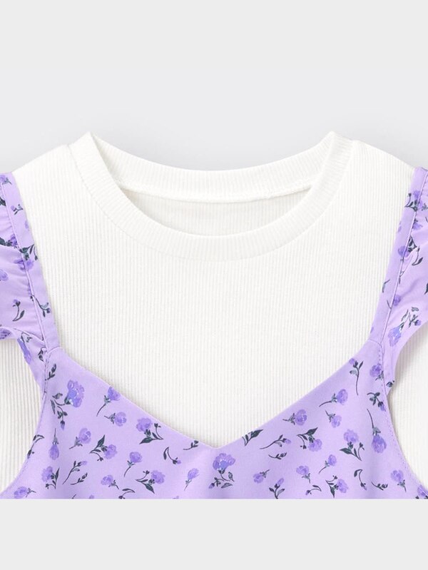 GIRLSフラワープリントキャミソールセットT(半袖)(セットアップ可能)
