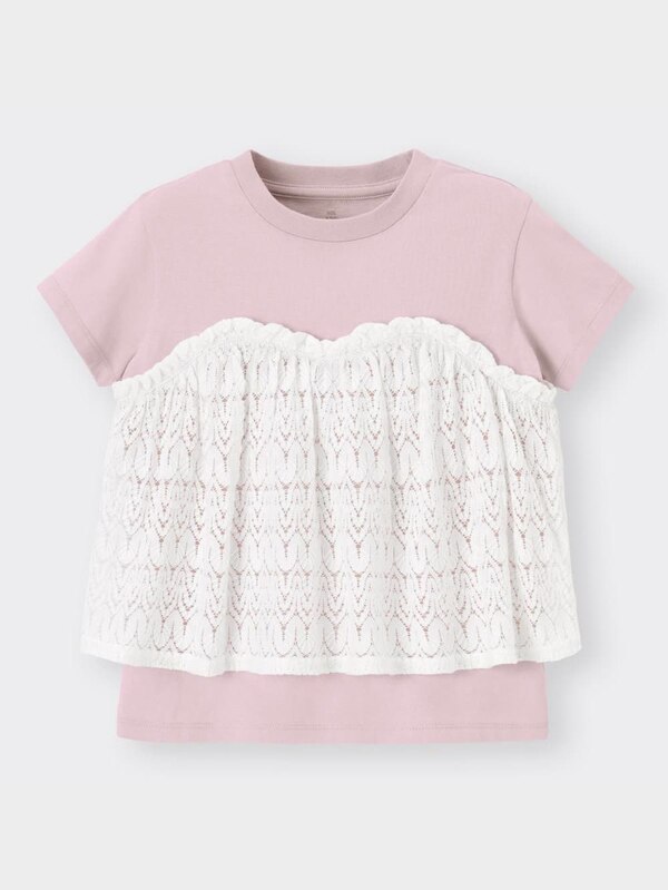 GIRLSレースドッキングT(半袖)