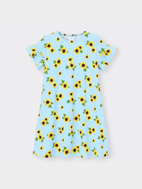 GIRLSフリルスリーブカットソーワンピース(半袖)(ヒマワリ)