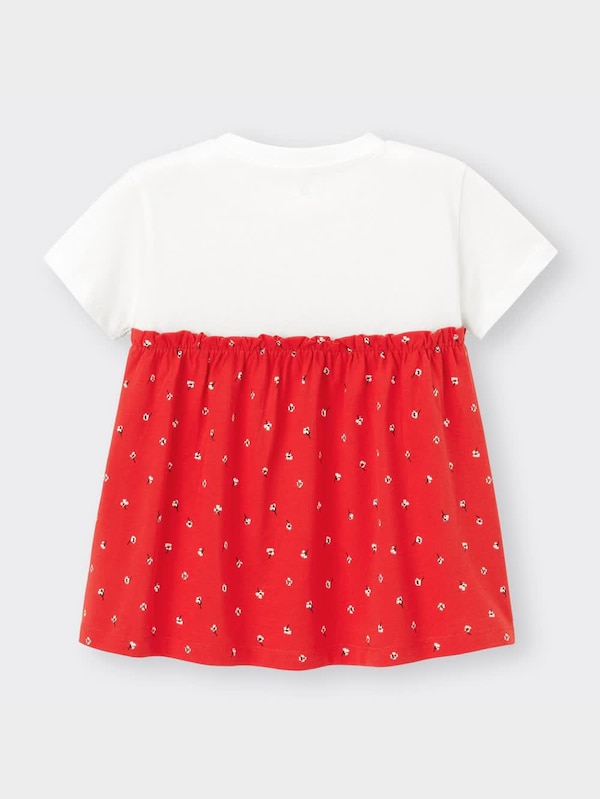 GIRLSフラワープリントドッキングT(半袖)+X