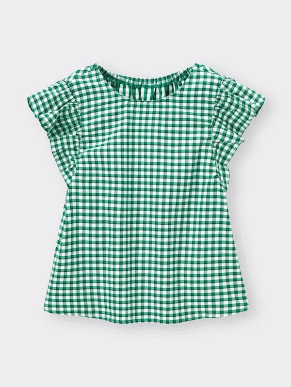 GIRLSギンガムチェックブラウス(半袖)+X(セットアップ可能)