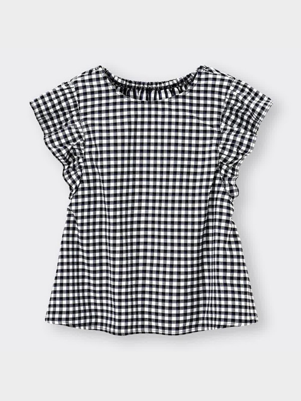 GIRLSギンガムチェックブラウス(半袖)+X(セットアップ可能)