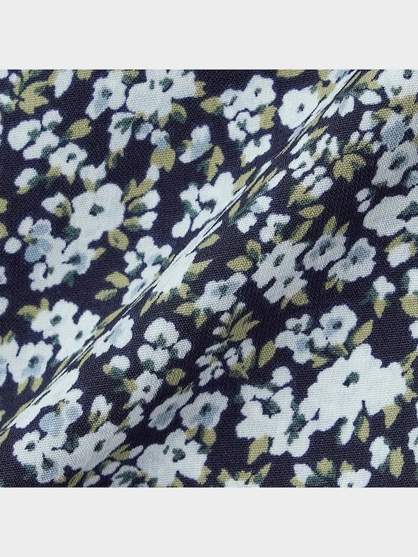 フラワープリントティアードシャツワンピース(長袖)