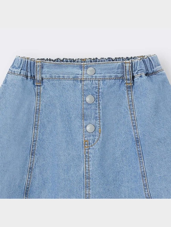 GIRLSライトデニムフロントボタンスカート