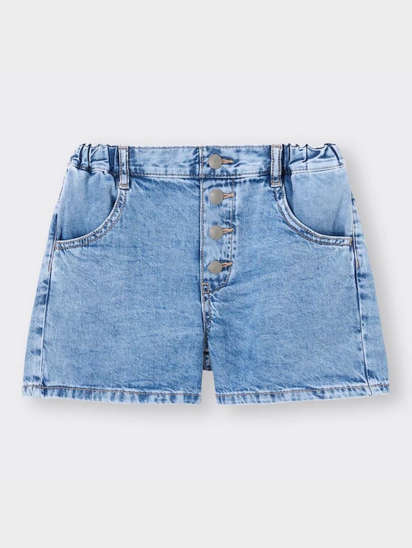 GIRLSライトデニムフロントボタンショートパンツ