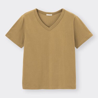 Gu公式 コットンvネックt 半袖 E ファッション通販サイト