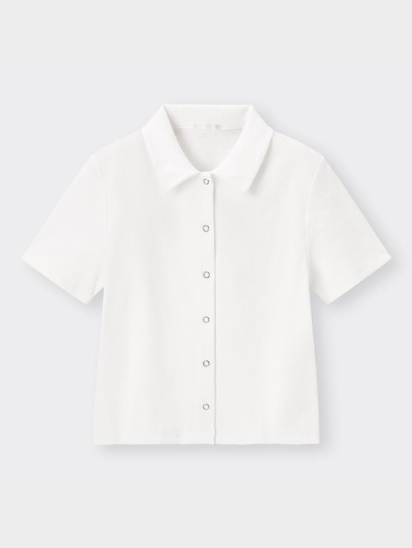 リングドットボタンコンパクトカーディガン(半袖)