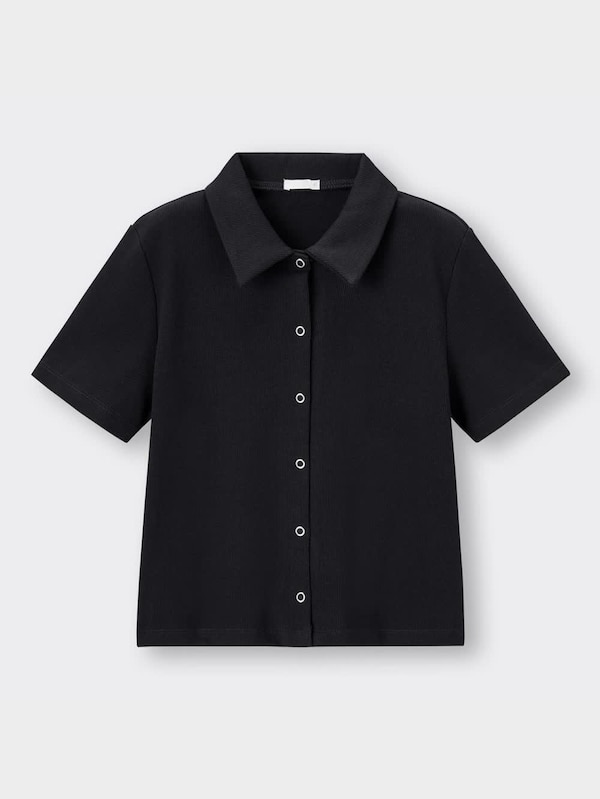 リングドットボタンコンパクトカーディガン(半袖)